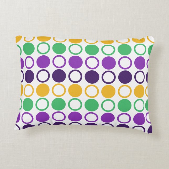 Mod Mardi Gras Dots Dekokissen (Rückseite)
