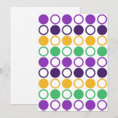 Mod Mardi Gras Dots Feiertagskarte (Vorne/Hinten)