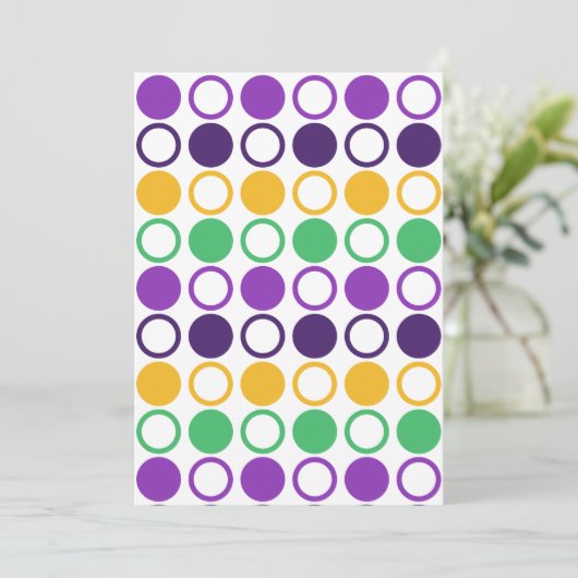 Mod Mardi Gras Dots Feiertagskarte (Stehend Vorderseite)