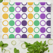 Mod Mardi Gras Dots Geschirrtuch (Gefaltet)