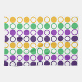Mod Mardi Gras Dots Geschirrtuch (Horizontal)
