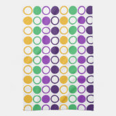 Mod Mardi Gras Dots Geschirrtuch (Vertikal)