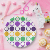 Mod Mardi Gras Dots Pappteller (Party)