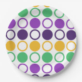 Mod Mardi Gras Dots Pappteller (Vorderseite)
