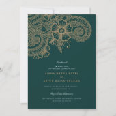 Mod Mehandi Einladung zur Hochzeit (Vorderseite)