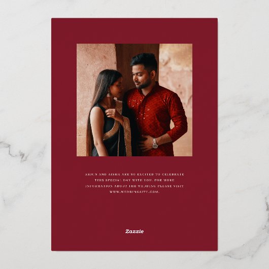 Mod Mehandi Einladung zur Hochzeit (Rückseite)