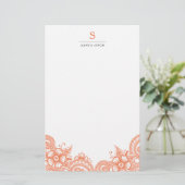 Mod Mehandi Personalisiert Stationery Briefpapier (Stehend Vorderseite)