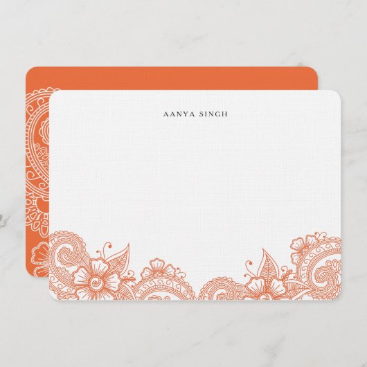 Mod Mehandi Personalisiert Stationery Mitteilungskarte (Vorne/Hinten)