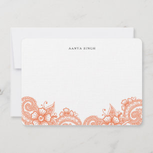 Mod Mehandi Personalisiert Stationery Mitteilungskarte
