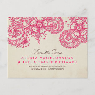 Mod Mehandi Save the Date Postkarte
