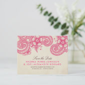 Mod Mehandi Save the Date Postkarte (Stehend Vorderseite)