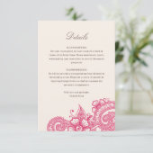 Mod Mehandi Wedding Information Insert Card (Stehend Vorderseite)