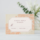 Mod Mehandi Wedding RSVP Karte (Stehend Vorderseite)