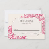 Mod Mehandi Wedding RSVP Karte (Vorderseite)
