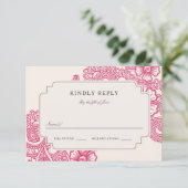 Mod Mehandi Wedding RSVP Karte (Stehend Vorderseite)