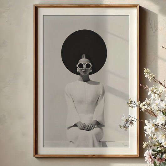 Mod Minimalismus: beeindruckendes B&W-Modeportrait Poster