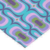 Mod Mitte des Jahrhunderts blaues Retromuster Kurzer Tischläufer (Ecke)