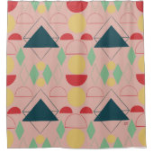 Mod Mitte des Jahrhunderts rosa geometrisch Duschvorhang (Vorderseite)