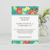 Mod Modern Floral Ranunculus Leaf Rose Bracket Einladung (Stehend Vorderseite)