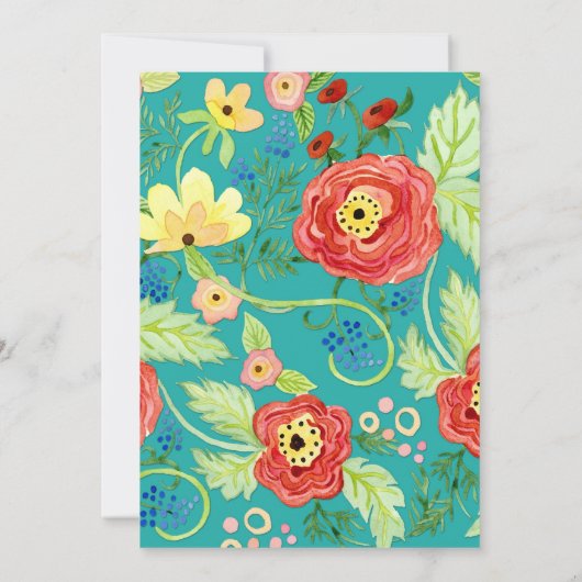 Mod Modern Floral Ranunculus Leaf Rose Bracket Einladung (Rückseite)