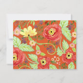 Mod Modern Floral Ranunculus Leaf Rose Bracket Einladung (Rückseite)