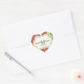 Mod Modern Floral Ranunculus Leaf Rose Bracket Herz-Aufkleber (Umschlag)