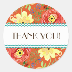 Mod Modern Floral Ranunculus Leaf Rose Bracket Runder Aufkleber