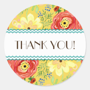 Mod Modern Floral Ranunculus Leaf Rose Bracket Runder Aufkleber