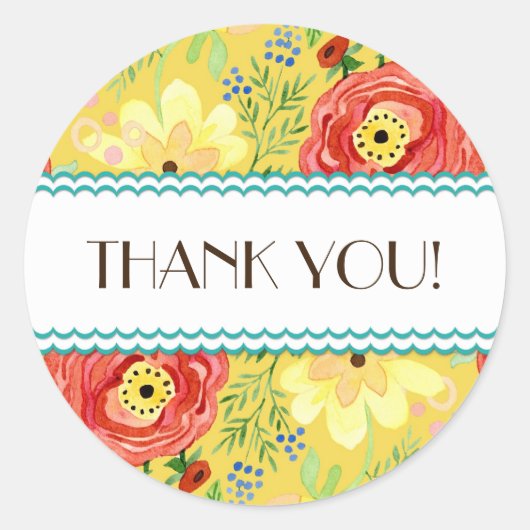 Mod Modern Floral Ranunculus Leaf Rose Bracket Runder Aufkleber (Vorderseite)