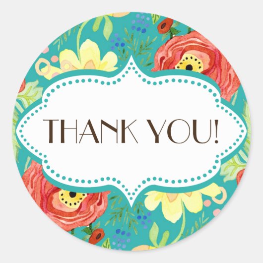 Mod Modern Floral Ranunculus Leaf Rose Bracket Runder Aufkleber (Vorderseite)