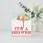 Mod Modern Floral Ranunculus Umbrella Baby Dusche Einladung (Stehend Vorderseite)