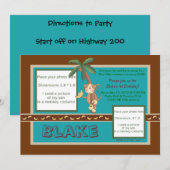 MOD Monkey Birthday Invite - Personalisieren Einladung (Vorne/Hinten)