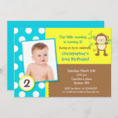 Mod Monkey Birthday Party Einladung (Vorne/Hinten)