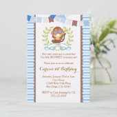 Mod Monkey Boy Birthday Einladung (Stehend Vorderseite)