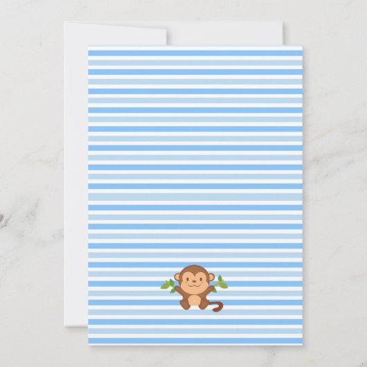 Mod Monkey Boy Birthday Einladung (Rückseite)