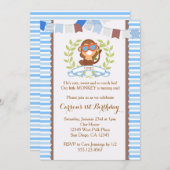 Mod Monkey Boy Birthday Einladung (Vorne/Hinten)