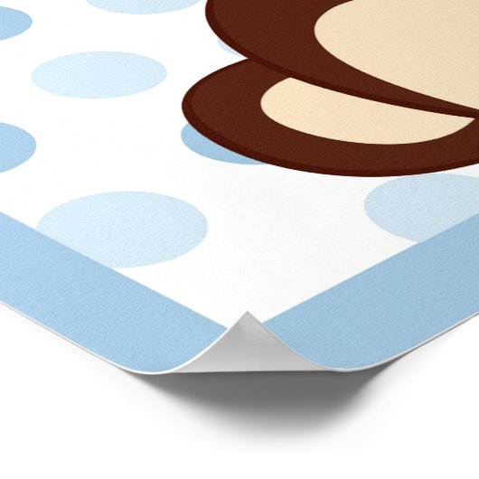 Mod Monkey Dots Personalisiert Name Art Print Poster (Ecke)