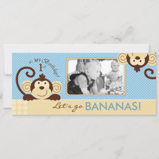 Mod Monkey Foto Template Geburtstag Einladung