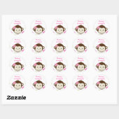 Mod Monkey Girls Round Gefallen Stickers Siegel (Blatt)