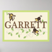 Mod Monkey Personalisiert Custom Baby Name Poster (Vorne)