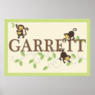 Mod Monkey Personalisiert Custom Baby Name Poster