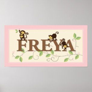 Mod Monkey Personalisiert Custom Baby Name Poster