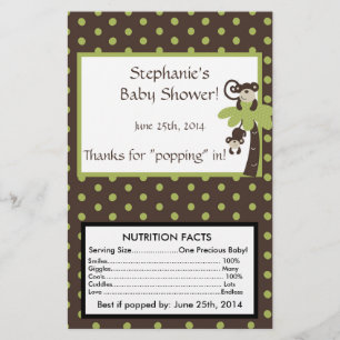 Mod Monkey Time Microwave Popcorn Wrapper Flyer