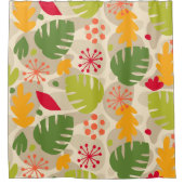 Mod Monstera Leaf Abstrakt Hawaii Tropisch - warm Duschvorhang (Vorderseite)