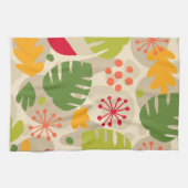 Mod Monstera Leaf Abstrakt Hawaii Tropisch - warm Geschirrtuch (Horizontal)