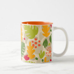 Mod Monstera Leaf Abstrakt Hawaii Tropisch - warm Zweifarbige Tasse