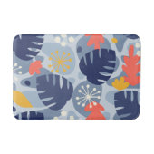 Mod Monstera Leaf Abstrakt Hawaiian Tropical - Blu Badematte (Vorderseite)