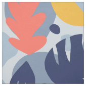Mod Monstera Leaf Abstrakt Hawaiian Tropical - Blu Stoff (Muster)
