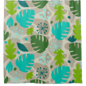Mod Monstera Leaf Abstrakt Hawaiian Tropical - Coo Duschvorhang (Vorderseite)