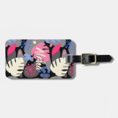 Mod Monstera Leaf Abstrakt Hawaiian Tropical - Gra Gepäckanhänger (Vorderseite horizontal)